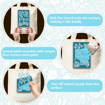 2Pcs 2 Styles Floral Silk Screen Stencils 3.9 x 6 Inch Polymer Clay Stencils Hummingbirds Flowers Pattern Reusable Nylon Transfers for Polymer Clay Wood Fabric Jewelry Making DIY Crafts - color: Bird