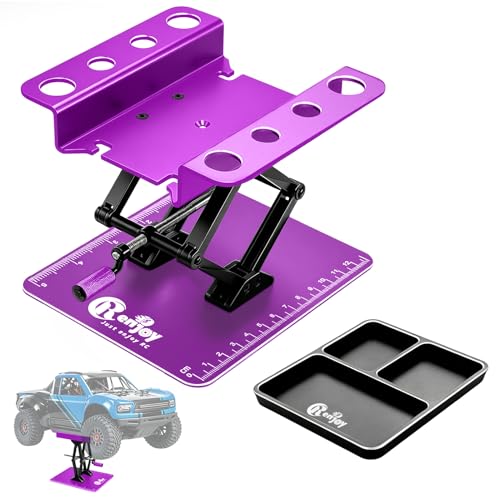 RC Stand Lift Lower with 3-Slot Screw Tray for 1/8 1/10 1/12 Scale, Purple - color: Purple, With 3-slot Screw Tray