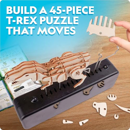National Geographic Motorized T. Rex 3D Wood Puzzle Dinosaur Kit for Kids - style: Motorized T. Rex Model