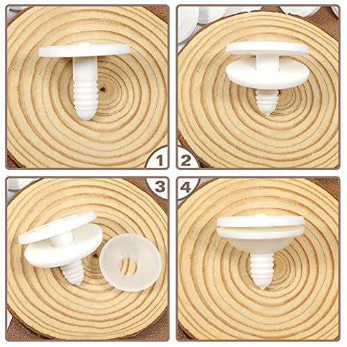 TOAOB 20 Set 40mm Doll Joints for Amigurumis Crochet White Movable Plastic Animals Joints for Crochet Stuffed Animals Crafts Puppets Limbs and Arms Leg Neck Joints Doll Making - size: 40mm