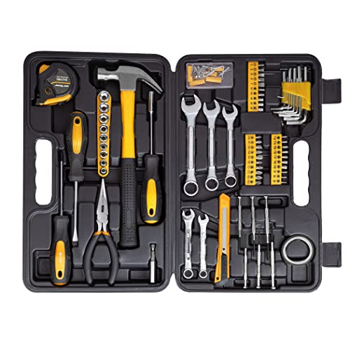 CARTMAN 148-Piece Automotive And Household Tool Set, Yellow Repair Kit Case - color: Yellow