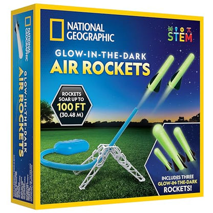 National Geographic Glow in the Dark Air Rocket Launcher Toy for Kids 8-12 - style: Glow-in-the-Dark Air Rocket