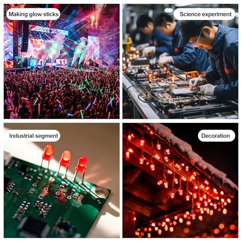 EBOOT 100 Pcs Clear LED Light Emitting Diodes Bulb LED Lamp, 5 mm (Red) - color: Red