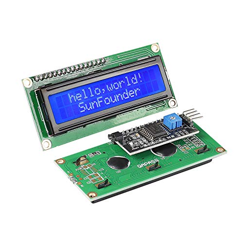 SunFounder IIC/I2C/TWI LCD1602 Display Module Compatible with Arduino and Raspberry Pi - color: 16x2 I2C LCD