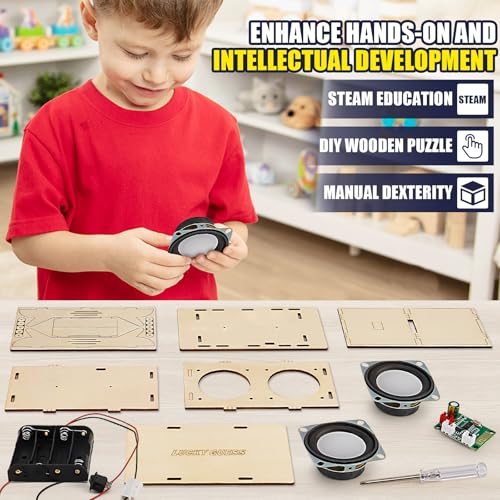LUCKY GUESS STEM Projects Bluetooth Speaker Toy Set DIY Electronics Kit - style: Dual Speakers Bluetooth DIY Set