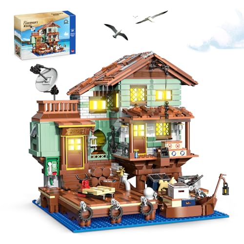 HSANHE Fisherman's Wharf House Mini Bricks Building Kit, Ideas Creative Architecture Building Toys Birthday Gift for Adult Boys Girls -2046 Pieces (Not Compatible with Set) - color: Fisherman Wharf