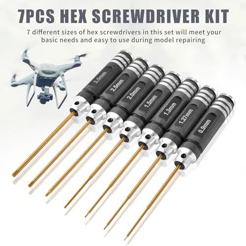 Professional RC Titanium Plated Ti Coated Hex Screwdriver Set 7PCS