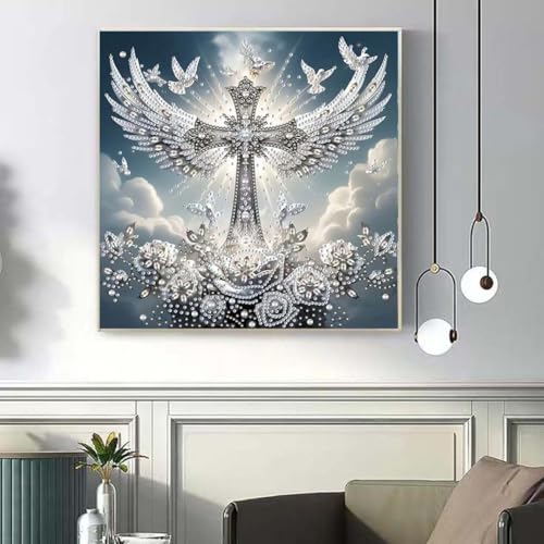 5D Cross-Angel Wings Diamond Painting Kits for Adults,Diamond Painting kits - color: YP080