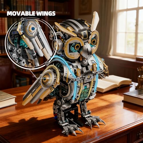 Mechanical Owl Building Blocks Engineering Construction Set - color: Mechanical Owl