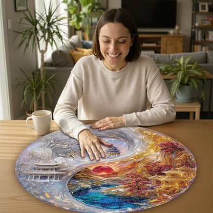 Jigsaw Puzzles for Adults 1000 Pieces- Crystal Ancient Architecture - color: C-surreal Crystal Ancient Architecture