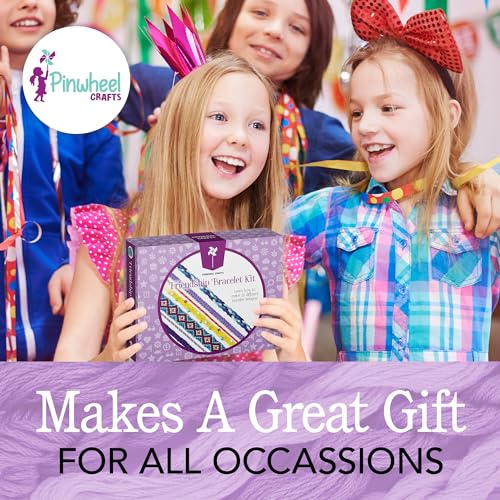 Pinwheel Crafts Friendship Bracelet Kit for Girls 8-12 with 100 Floss - style: Friendship Bracelet Kit-100 Floss