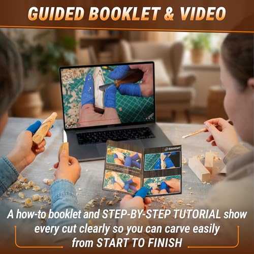 BeaverCraft DIY03 Wizard Whittling Kit for Beginners DIY04 Spoon Carving Kit Wood Carving Whittling Hobby Kit for Adults and Teens