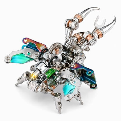 Adult 3D Metal Puzzle, Punk Beetle Metal Model Set, 3D Puzzle Mechanical Insect Building Blocks, Fun DIY Assembly, high-end Men's Gifts. - color: Silver Shell Beetle