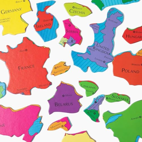 GeoPuzzle Europe Jigsaw Puzzles, 58 Pc Map Puzzle for Kids Ages 6 and Up - color: 1 Set-europe