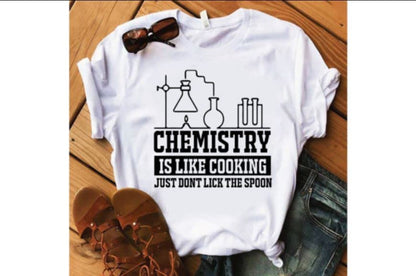 SEC Apparel Science Iron On Patches Decals Transfers Applique Letters for t Shirts Fabric Clothing | (Chemistry-is-Like-Cooking-just) - style: Chemistry-is-like-cooking-just