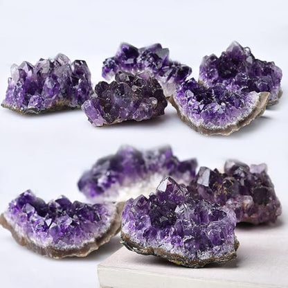 Genuine Real Amethyst Clusters Rough Purple Rock Raw Natural Cave Raw Crystal Cluster Energy Reiki Healing Stones Tower Bulk (Uruguay Amethyst Cluster 200g) - color: Purple Uruguay Amethyst Cluster 200g