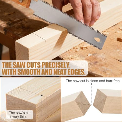 Japanese Hand Saw 2 Pack, 6 Inch Double Edge Pull Saw for Flush Cuts
