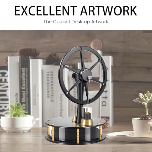 HZZ92 Low Temperature Stirling Engine DIY Heat Education Model Class Teaching Brass Aluminium Stirling Engine Low Friction Graphite Piston for Adults Desktop Toy Gift for Engineer-Black - color: Black