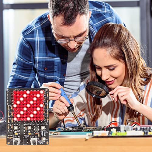 ICSTATION LED Chasing Soldering Project, LED Soldering Learning Kit with Knob Control 81 LEDs Soldering Practice Board for College STEM Electronics Education