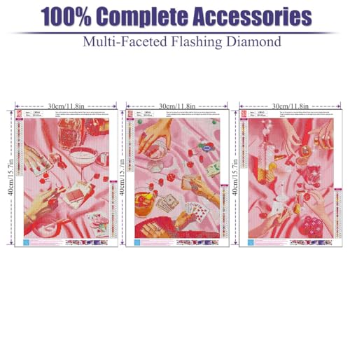 WUDWL 3 Pack Diamond Art Kits for Adults Diamond Painting Kits for Aduls - color: Q-025