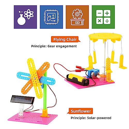 9 Set STEM Craft Kit for Boys, Science Projects Activities for Kids 8-10, Electronic Engineering Toys for Girls 6-8 8-12 Years