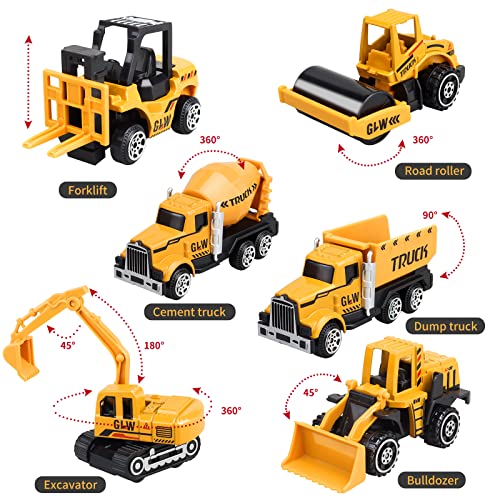 Pupu Pig Kids Construction Toys, Metal Truck Toy Set for Boy Gifts Ages 3+