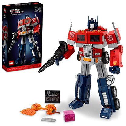 LEGO Icons Optimus Prime 10302 Transformers Figure Set, Collectible Transforming 2-in-1 Robot and Truck Model Building Kit for Adults, Perfect for Display or Play - style: FrustrationFree Packaging