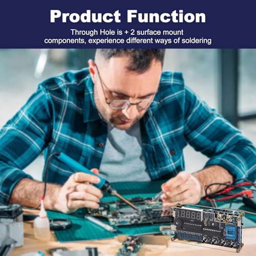 Thermocouple Thermometer DIY Kit, DC 4.5-5V Digital Temperature Humidity Sensor Soldering Project with High Low Temperature Warning -58℉ to 842℉ Thermocouple Soldering Kit for Back to School Education