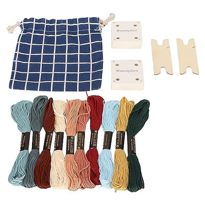 Pwshymi 30pcs Weaving Cards Set, Lightweight Portable Tablet Cards with Embroidery Thread Shuttle for DIY Crafts Scarf, Weaving Supplies Tablet Weaving Cards Herramientas y