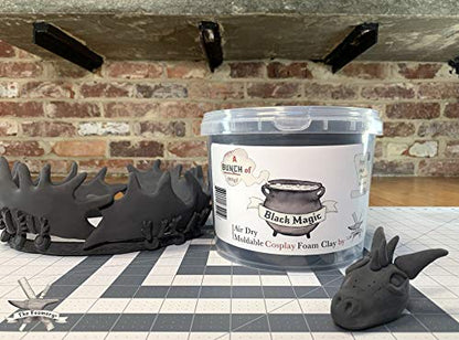 The Foamory Black Cosplay Foam Clay (900g) High Density Air Dry Craft Clay - color: Black, size: 900g