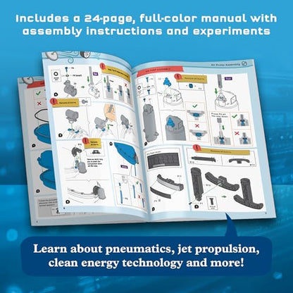 Thames & Kosmos Air-Power Turbo Racer STEM Experiment Kit | Build a Race Car with Air-Powered Engine, No Batteries Required, Travels 60 Feet, 9mph, Durable Parts for Lengthy Play, Explore Clean Energy