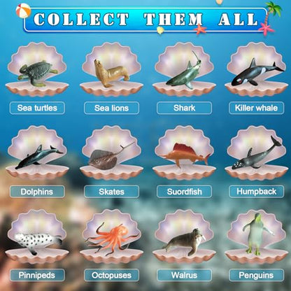 EARTH'SCODE Ocean Animals Dig Kit, Seashell Excavation Dig Bricks, Science Educational Gift for Kids 1