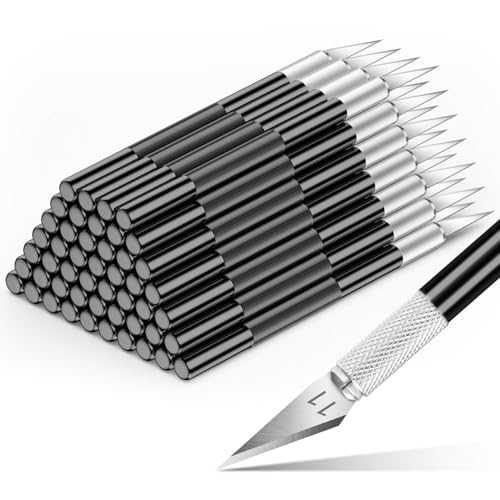 DIYSELF 50-Piece Exacto Knife Set for Art and Crafting, Black - color: Black, size: 50-Pack