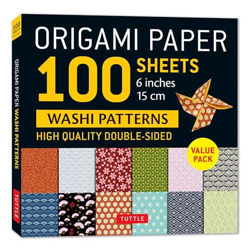 Origami Paper 100 sheets Washi Patterns 6" (15 cm): Double-Sided Origami Sheets Printed with 12 Different Patterns (Instructions for Projects Included)