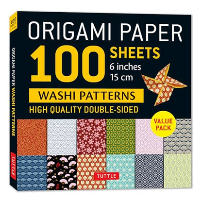 Origami Paper 100 sheets Washi Patterns 6" (15 cm): Double-Sided Origami Sheets Printed with 12 Different Patterns (Instructions for Projects Included)