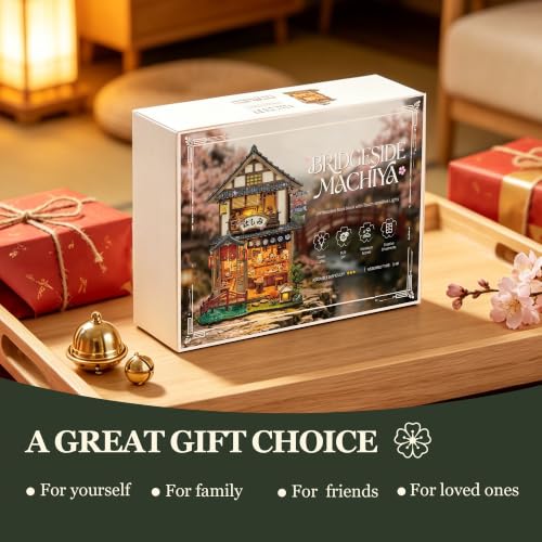 Book Nook Kit DIY Miniature House 3D Wooden Puzzle - Bridgeside Machiya - color: Bridgeside Machiya