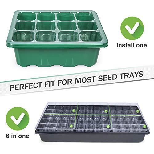 Bonviee 12-Pack Seed Starter Trays, 12-Cell Insert Trays, Clear - color: Clear, size: 144 Cells