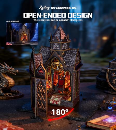 Spilay DIY Miniature House Kit for Adults, Miniature Dollhouse Kit - color: Spire of the Wyrm