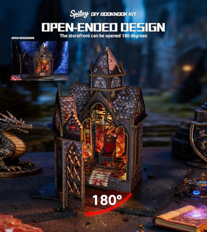 Spilay DIY Miniature House Kit for Adults, Miniature Dollhouse Kit - color: Spire of the Wyrm