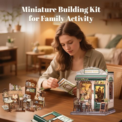 Fsolis Book Nook Kit Miniature House (Sunny Cafe) - color: Sunny Cafe