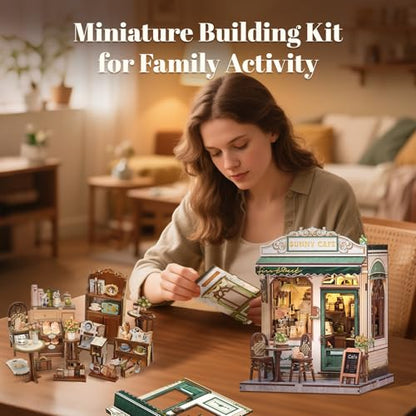 Fsolis Book Nook Kit Miniature House (Sunny Cafe) - color: Sunny Cafe