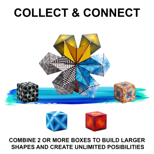 Shashibo DODECA Magnetic Puzzle Cube, Stress Relief Fidget Toy - color: Blue Planet, size: DODECA