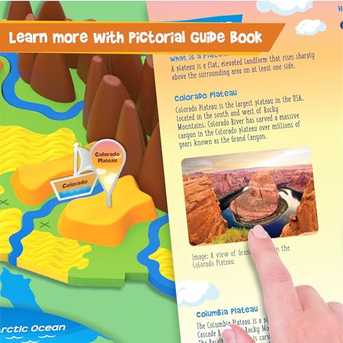 Imagimake Mapology Physical Features of USA, Geography Game for Kid Age 8+ - style: Physical Features of USA