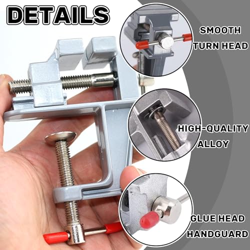 Mini Hobby Vise Precision Small Bench Vise DIY Craft Jewelry Repair Tool Kit Multi-Purpose Clamp Workbench Vise - color: Silvery, size: 9.8X8X3.5CM