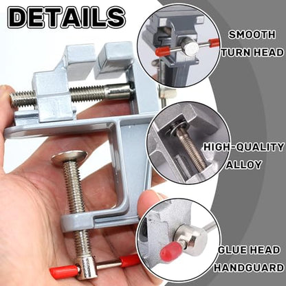 Mini Hobby Vise Precision Small Bench Vise DIY Craft Jewelry Repair Tool Kit Multi-Purpose Clamp Workbench Vise - color: Silvery, size: 9.8X8X3.5CM
