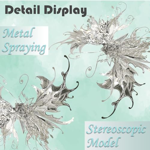 3D Metal Puzzles for Adults,Sliver Butterfly Model Design,Glitter Cute Insects Animals Puzzles Metal Building Kits,Brain Teaser DIY Creative Ornament Sets Need Assembly Home Decor (HD-6)