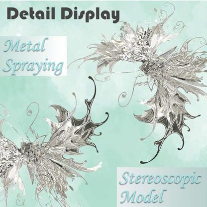 3D Metal Puzzles for Adults,Sliver Butterfly Model Design,Glitter Cute Insects Animals Puzzles Metal Building Kits,Brain Teaser DIY Creative Ornament Sets Need Assembly Home Decor (HD-6)