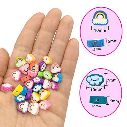 200pcs Rainbow Polymer Clay Beads - color: Cloud