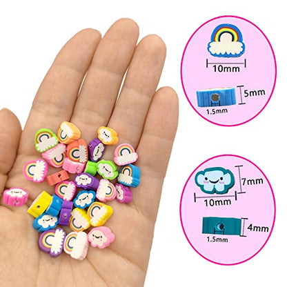 200pcs Rainbow Polymer Clay Beads - color: Cloud
