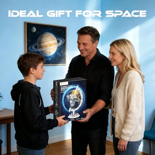 Collector's Edition Space Station Globe Set with LED Light, 2803 PCS Educational STEM Assembly Kit, 360° Rotation. Ideal Educational Gift for Kids Aged 8+, Teens, Adults, and Astronomy Enthusiasts - color: Blue